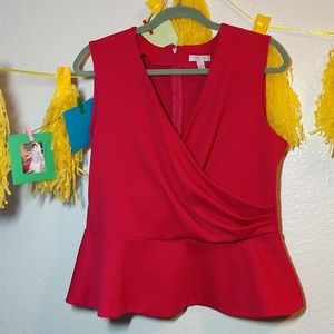 Deep pink peplum top